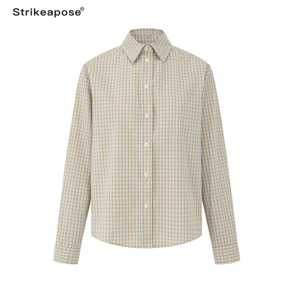 STRIKE_A_POSE_Plaid_Collared_Loose_Vintage_Long_Sleeve_Lightweight_Woven_Cotton_Women&