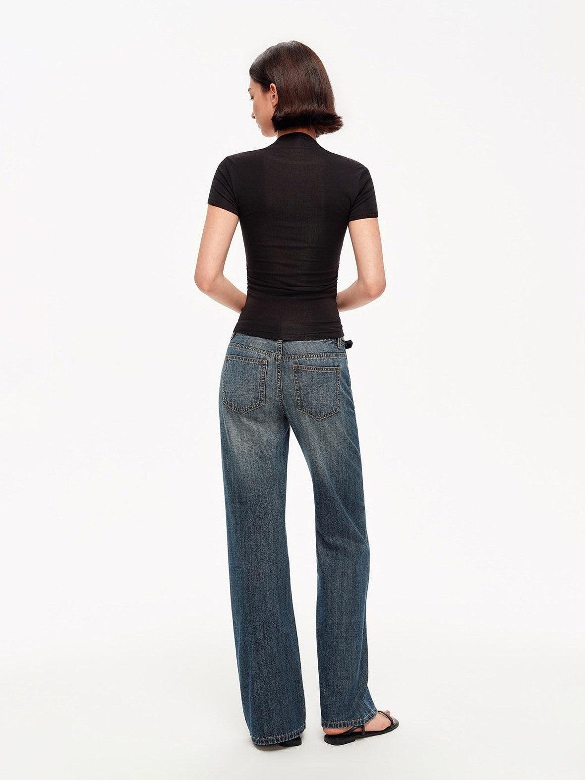 STRIKE A POSE Plaid Square Neck Contrast Waist Women&