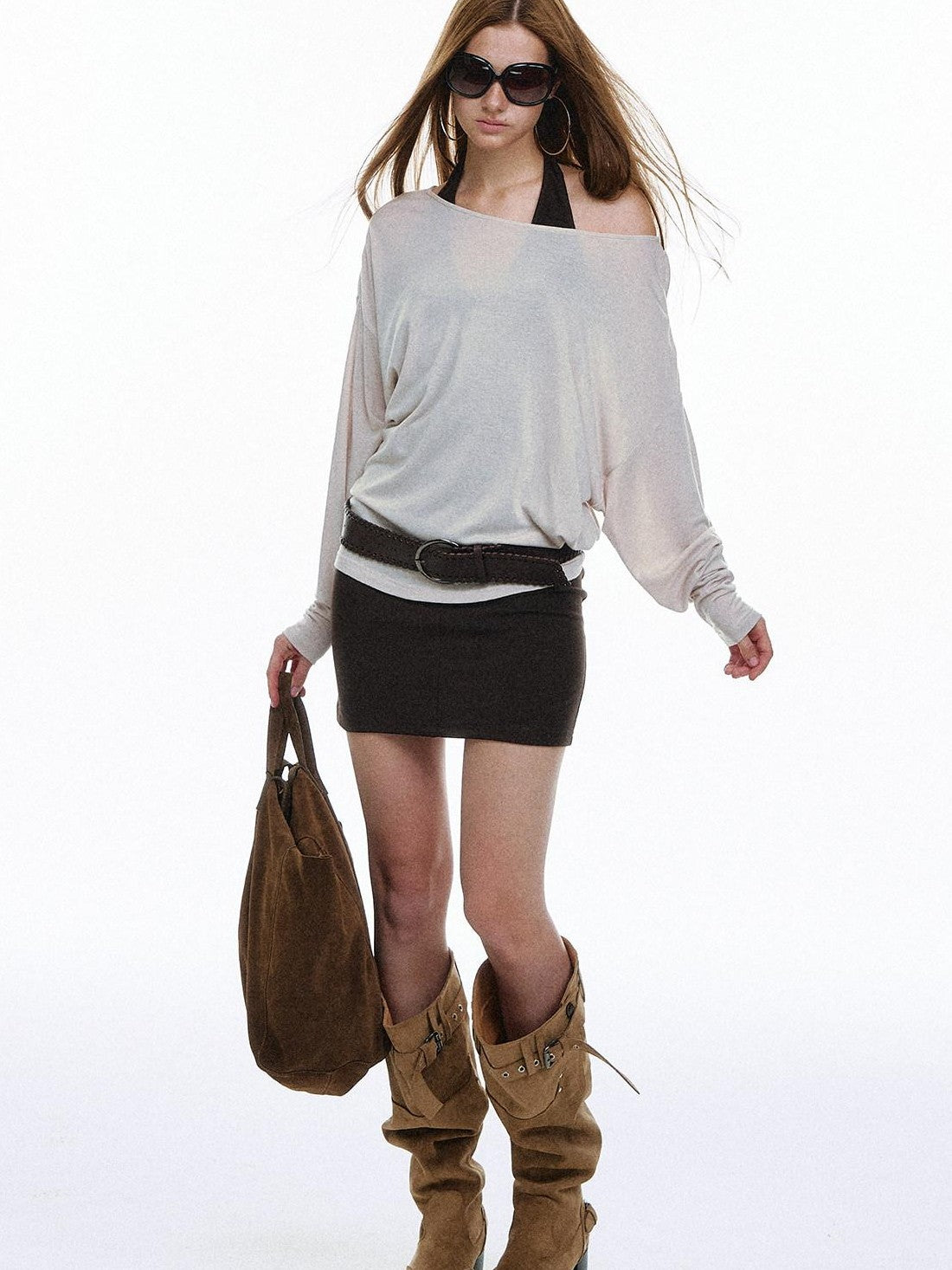 STRIKE A POSE Pleated Lace V-neck Women&