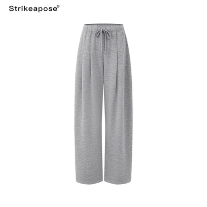 STRIKE_A_POSE_Pleated_Low_Rise_Drawstring_Wide_Leg_Wool_Blend_Women&