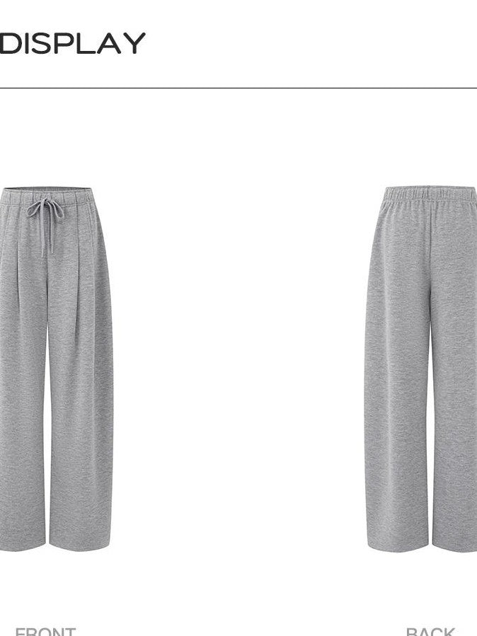 STRIKE A POSE Pleated Low Rise Drawstring Wide Leg Wool Blend Women&