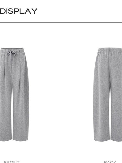 STRIKE A POSE Pleated Low Rise Drawstring Wide Leg Wool Blend Women&