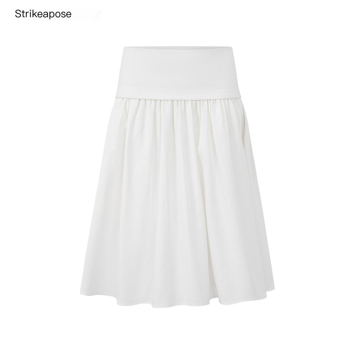 STRIKE_A_POSE_Pleated_Lyocell_Ribbed_Panel_A_Line_Women&