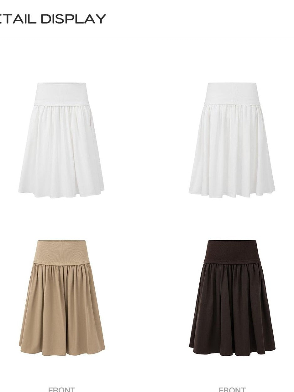 STRIKE A POSE Pleated Lyocell Ribbed Panel A Line Women&