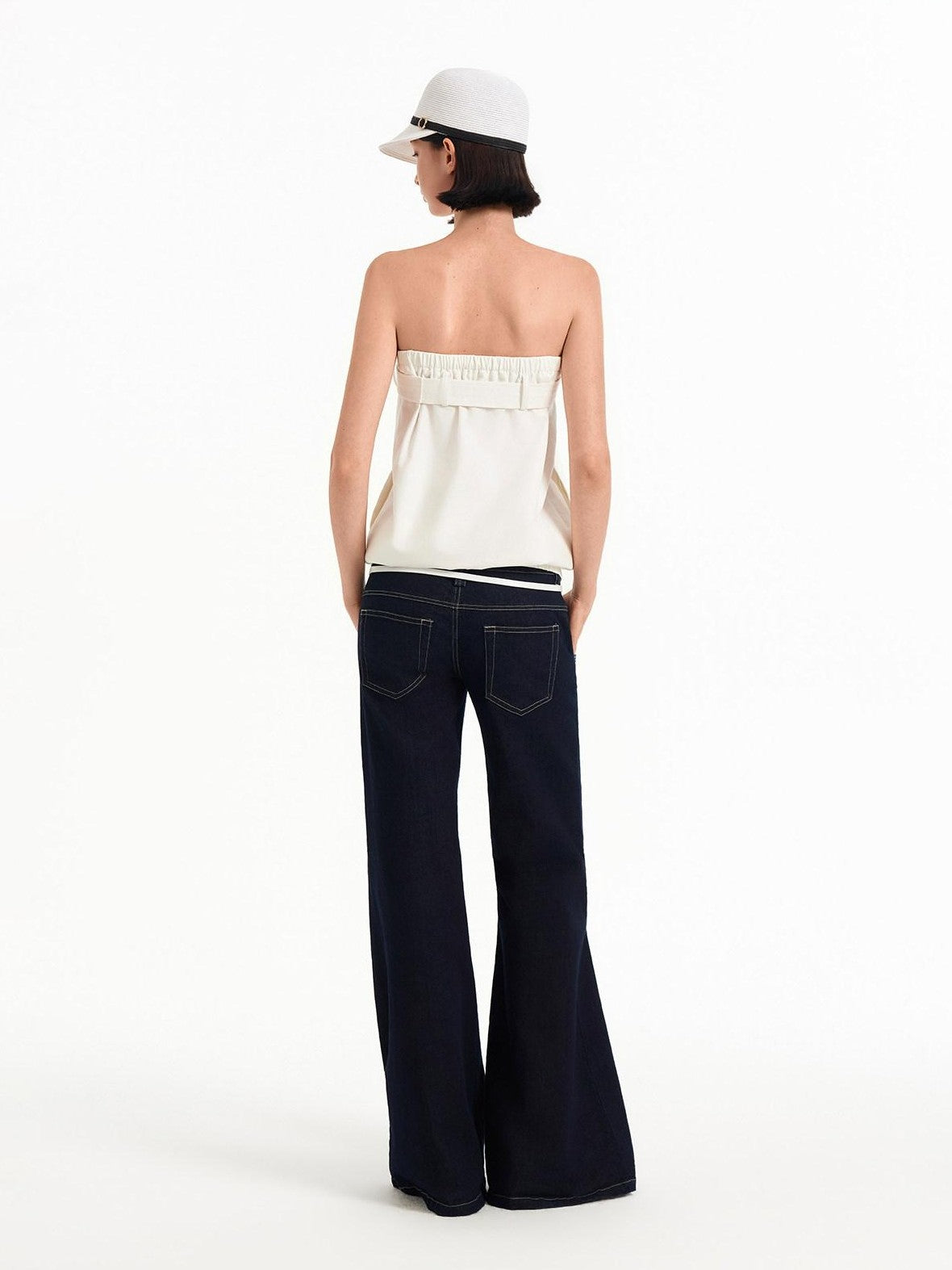 STRIKE A POSE Relaxed A Line Deconstructed Double Row Button Women&
