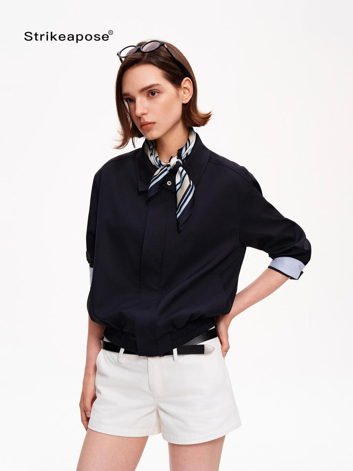 STRIKE A POSE Relaxed Fit Contrast Cuffs Modal Blend Women&