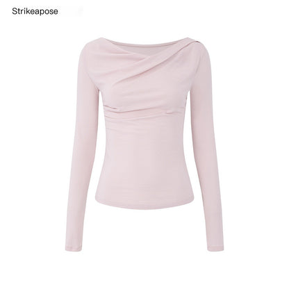STRIKE_A_POSE_Ruched_Knit_Slim_Fit_Lyocell_Women&