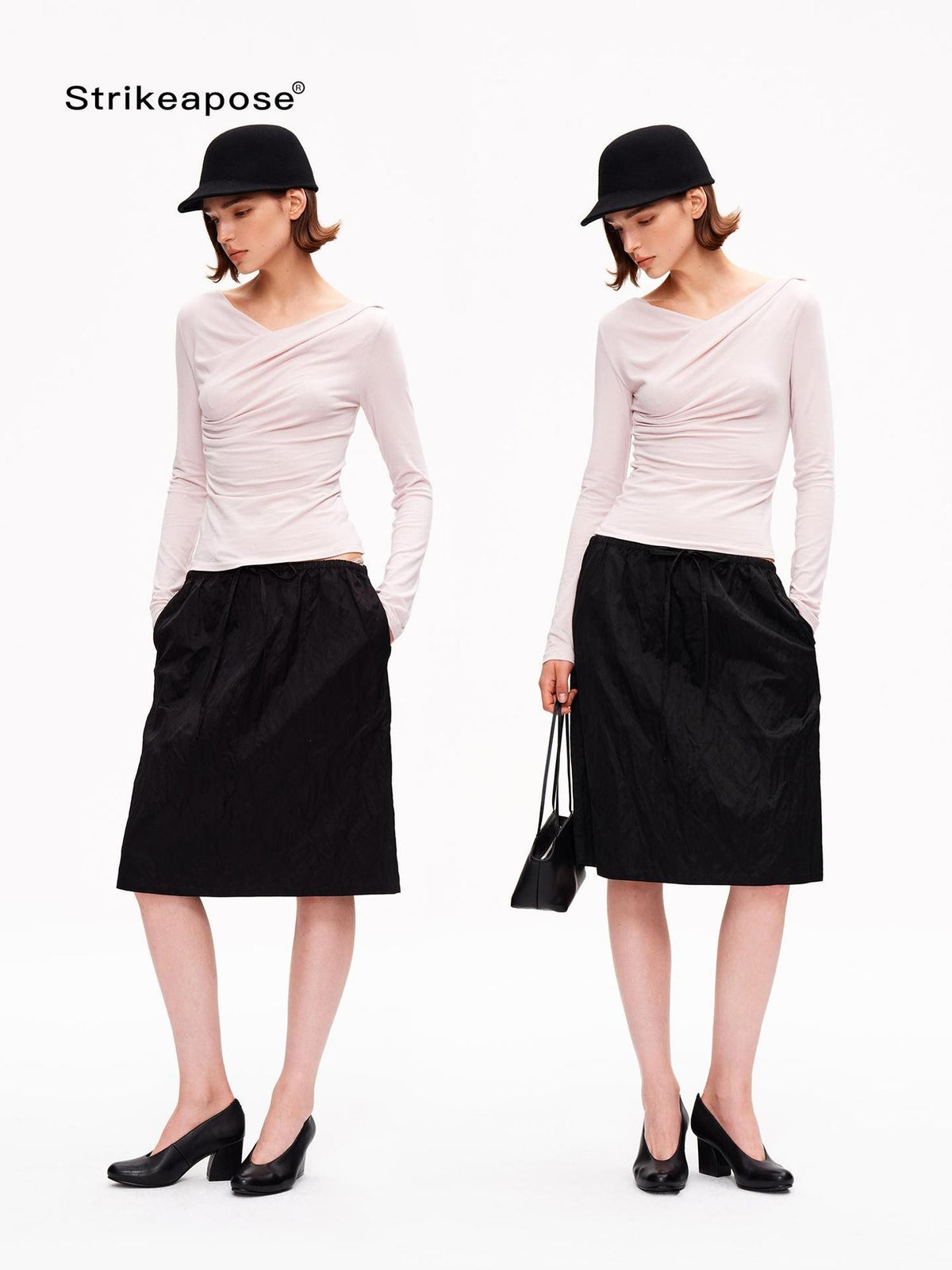 STRIKE A POSE Ruched Knit Slim Fit Lyocell Women&