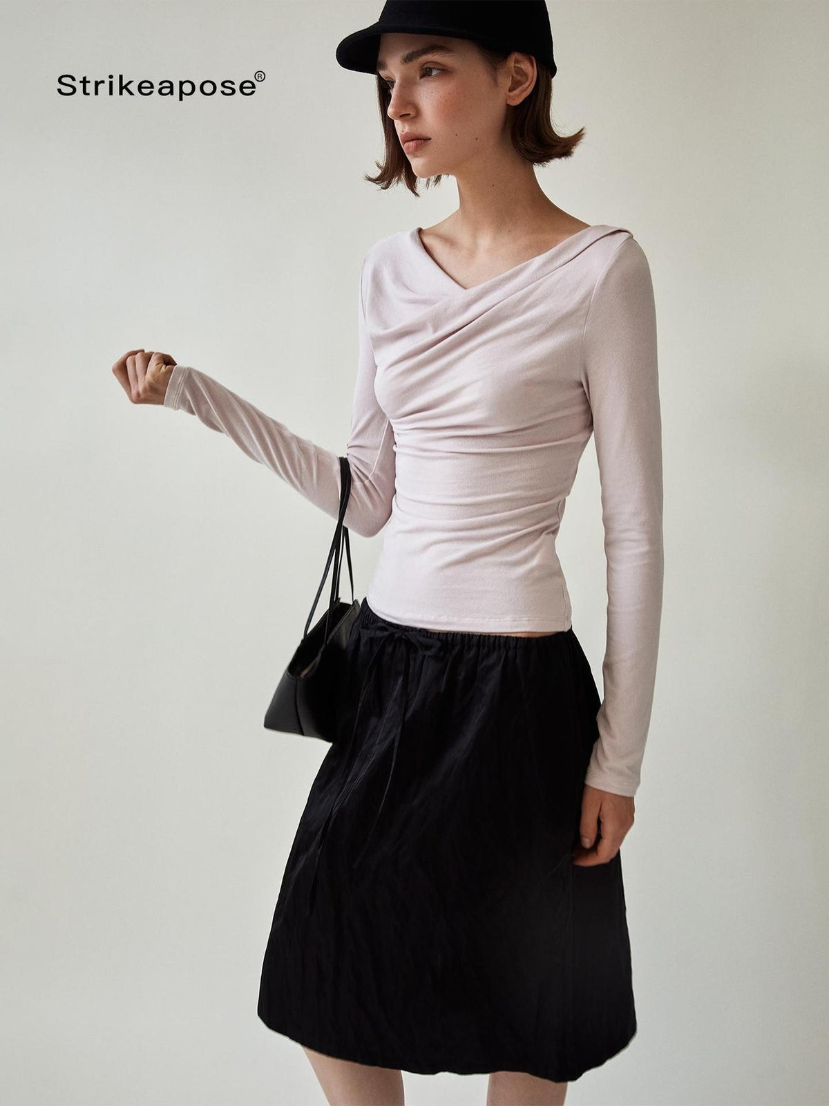 STRIKE A POSE Ruched Knit Slim Fit Lyocell Women&