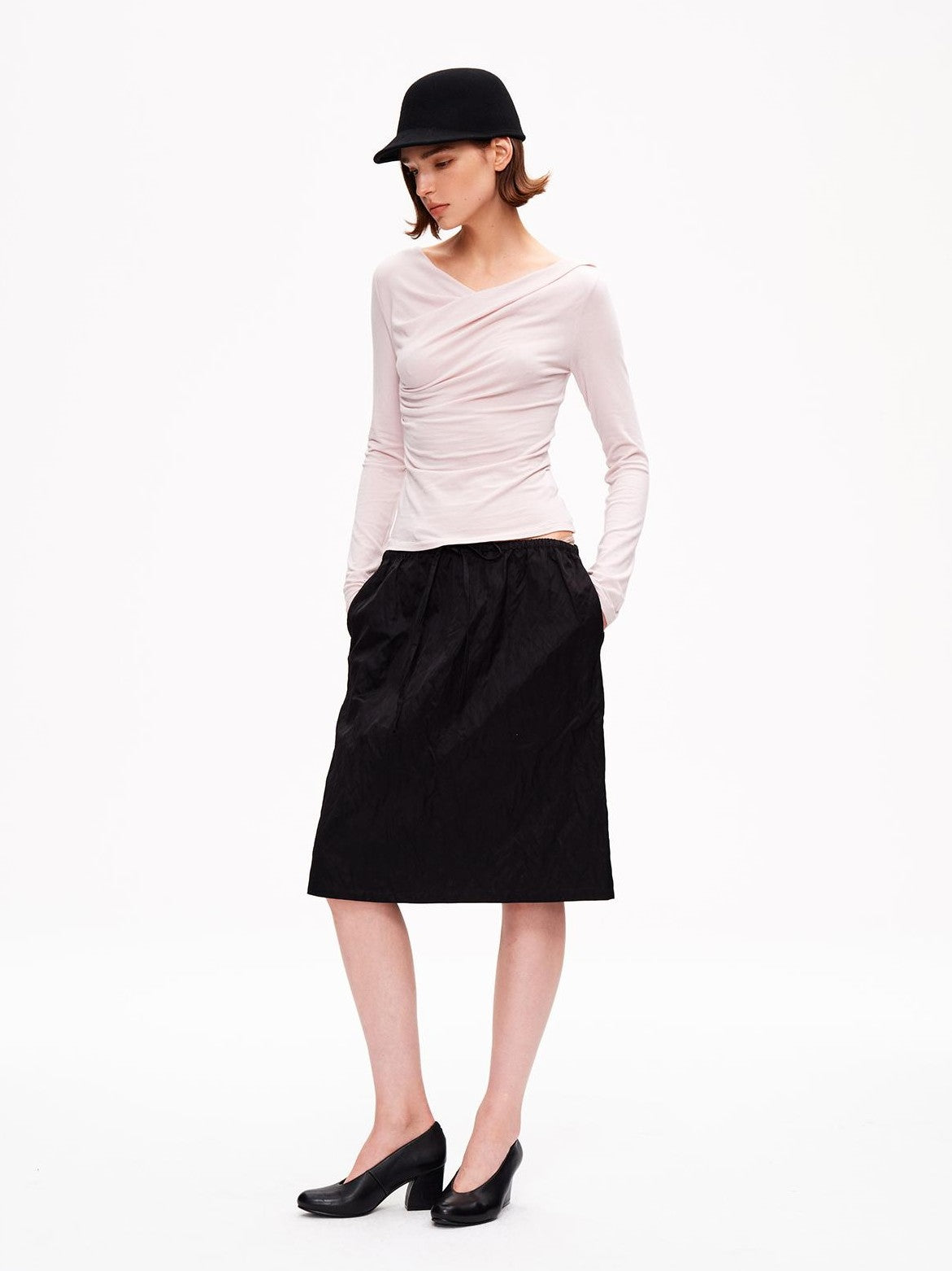 STRIKE A POSE Ruched Knit Slim Fit Lyocell Women&