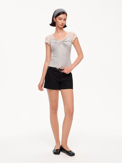 STRIKE A POSE Ruffle Edge Cinched Waist Women&