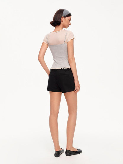 STRIKE A POSE Ruffle Edge Cinched Waist Women&