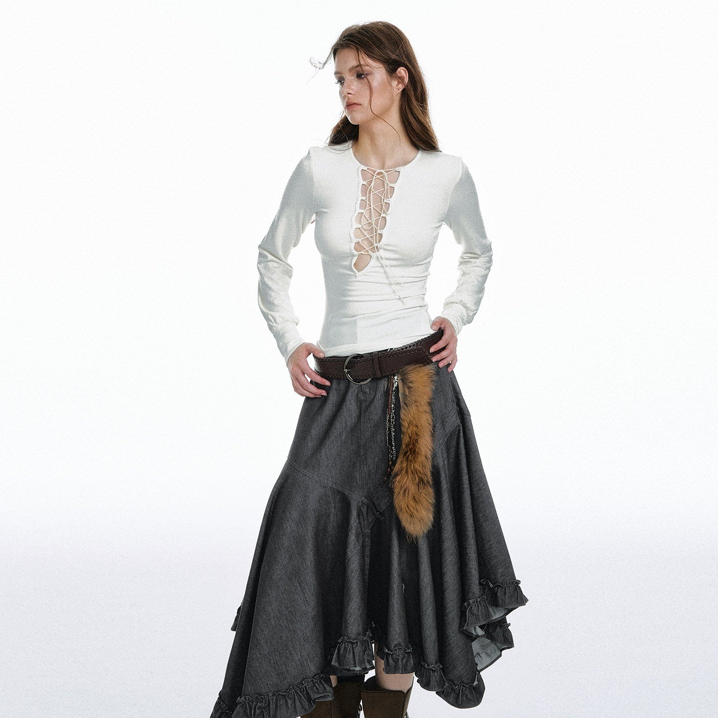STRIKE_A_POSE_Sexy_Lace_Up_Cutout_Slim_Fit_Solid_Women&