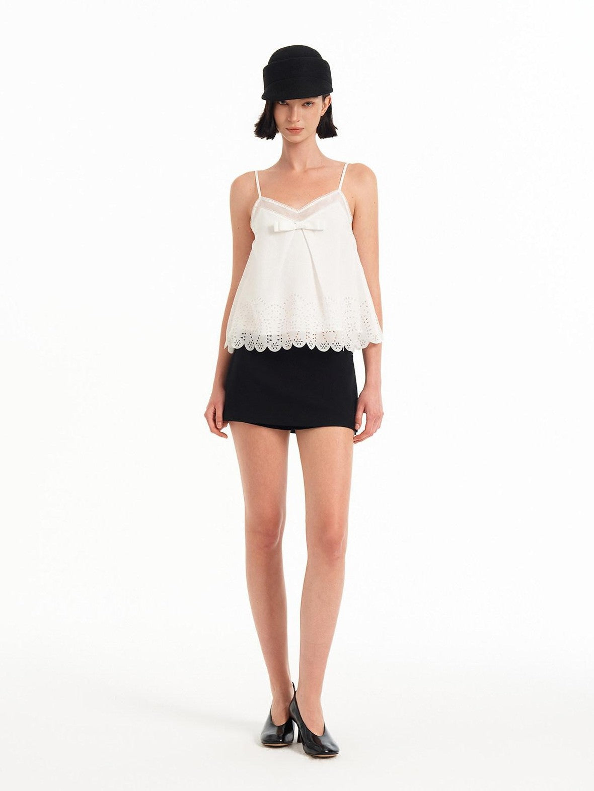 STRIKE A POSE Sheer Lace Hollow V-neck 3d Bow A Line Women&
