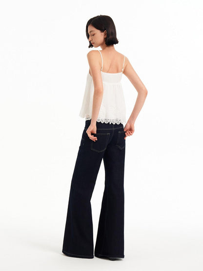 STRIKE A POSE Sheer Lace Hollow V-neck 3d Bow A Line Women&