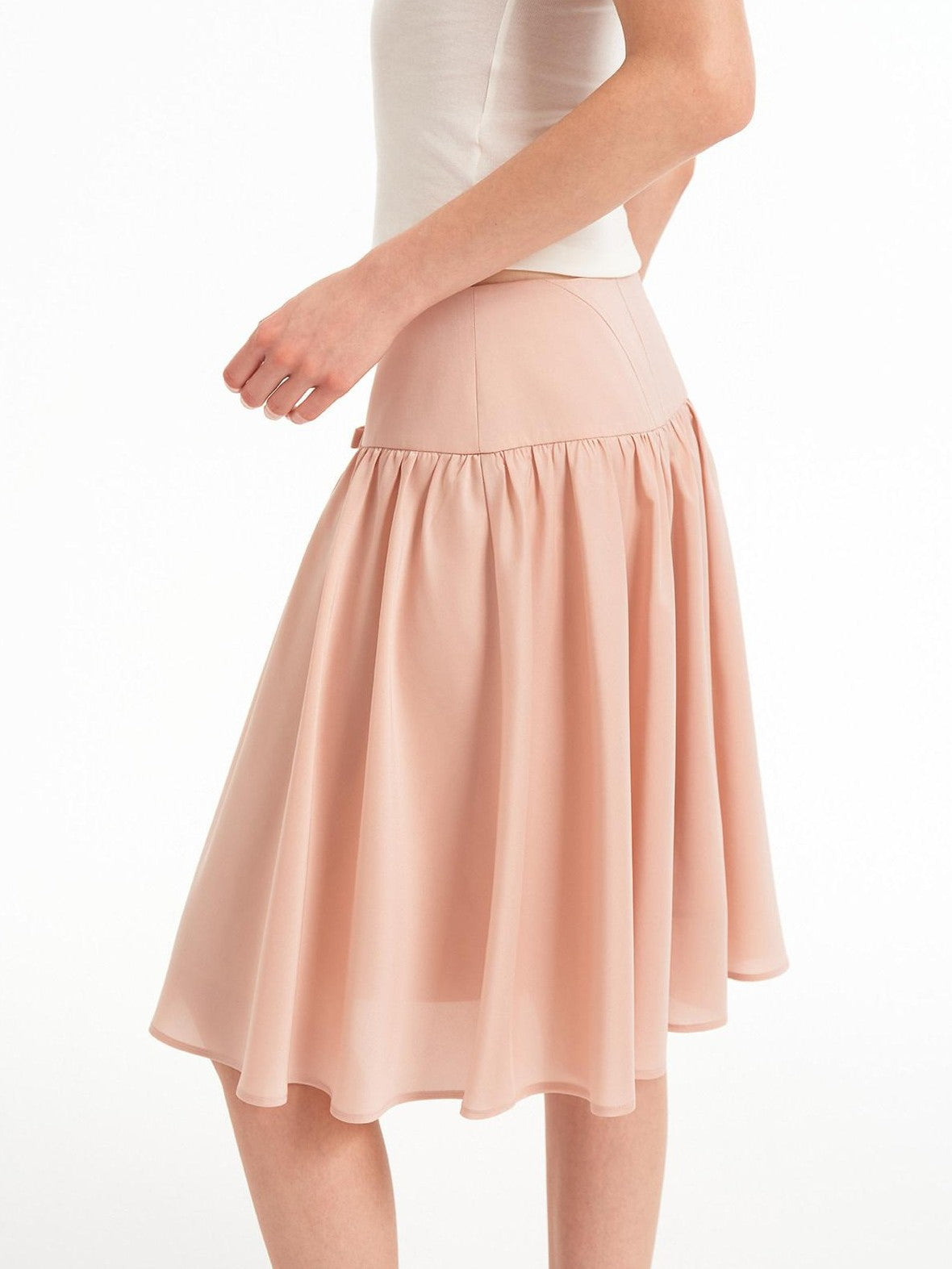 STRIKE A POSE Sheer Mesh Twist Knot Pinch Pleat Women&
