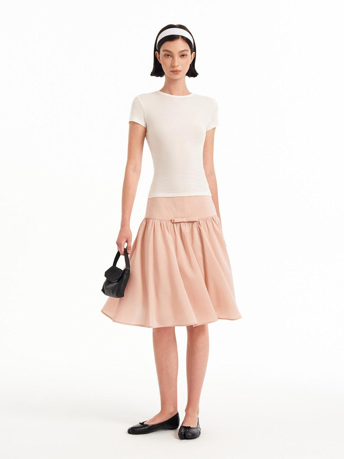 STRIKE A POSE Sheer Mesh Twist Knot Pinch Pleat Women&