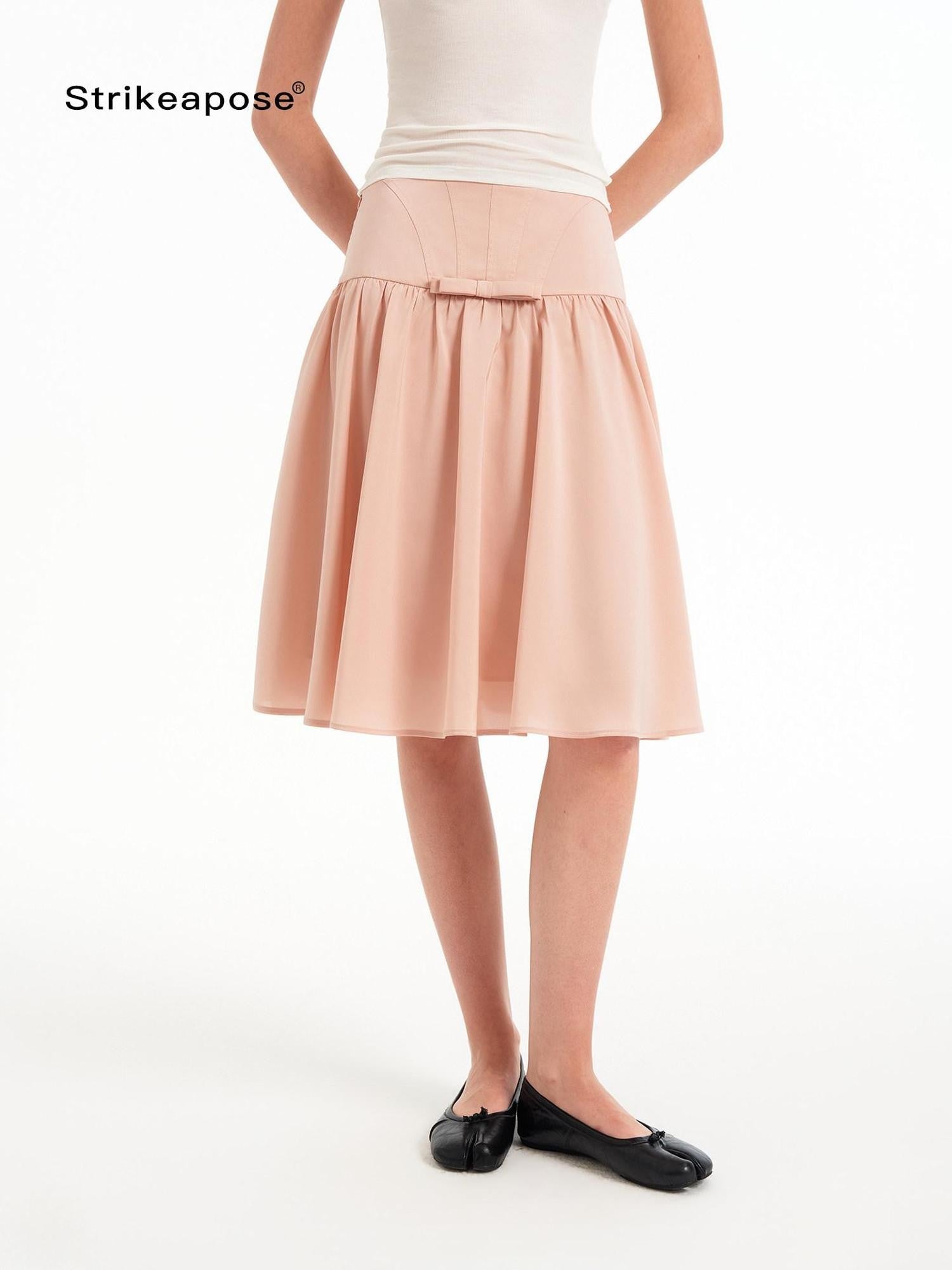 STRIKE A POSE Sheer Mesh Twist Knot Pinch Pleat Women&