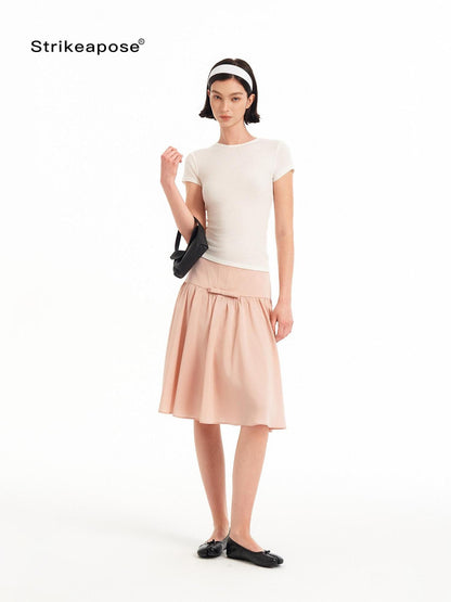 STRIKE A POSE Sheer Mesh Twist Knot Pinch Pleat Women&