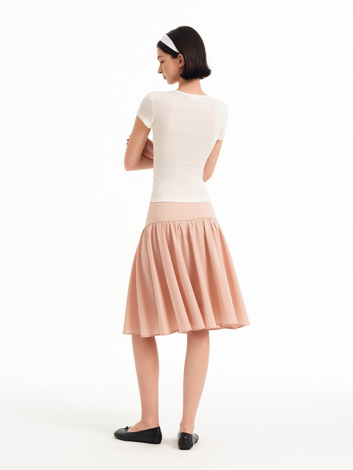STRIKE A POSE Sheer Mesh Twist Knot Pinch Pleat Women&