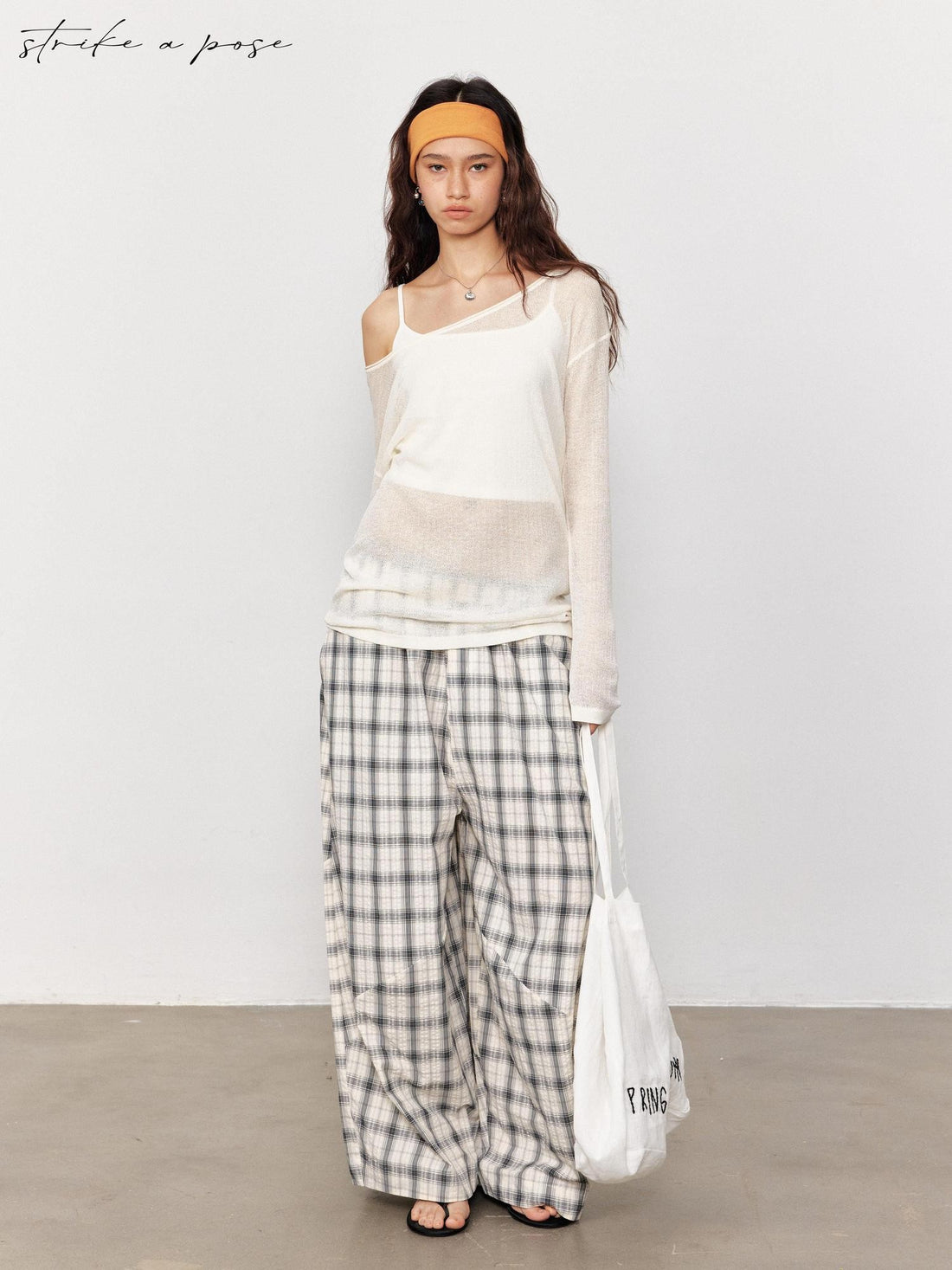 STRIKE A POSE Sheer Spliced Loose Women&