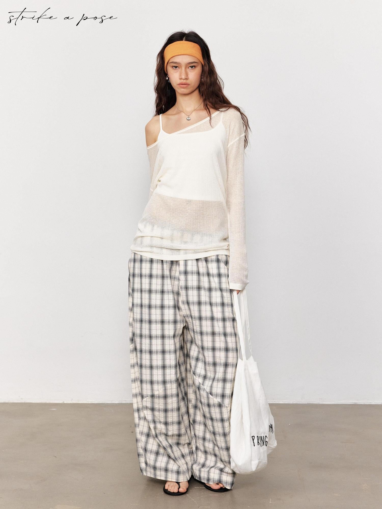 STRIKE A POSE Sheer Spliced Loose Women&