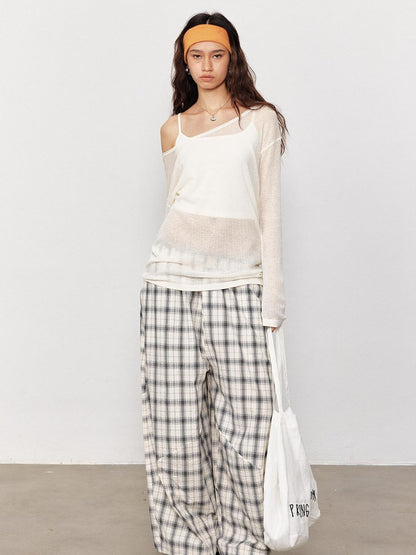 STRIKE A POSE Sheer Spliced Loose Women&