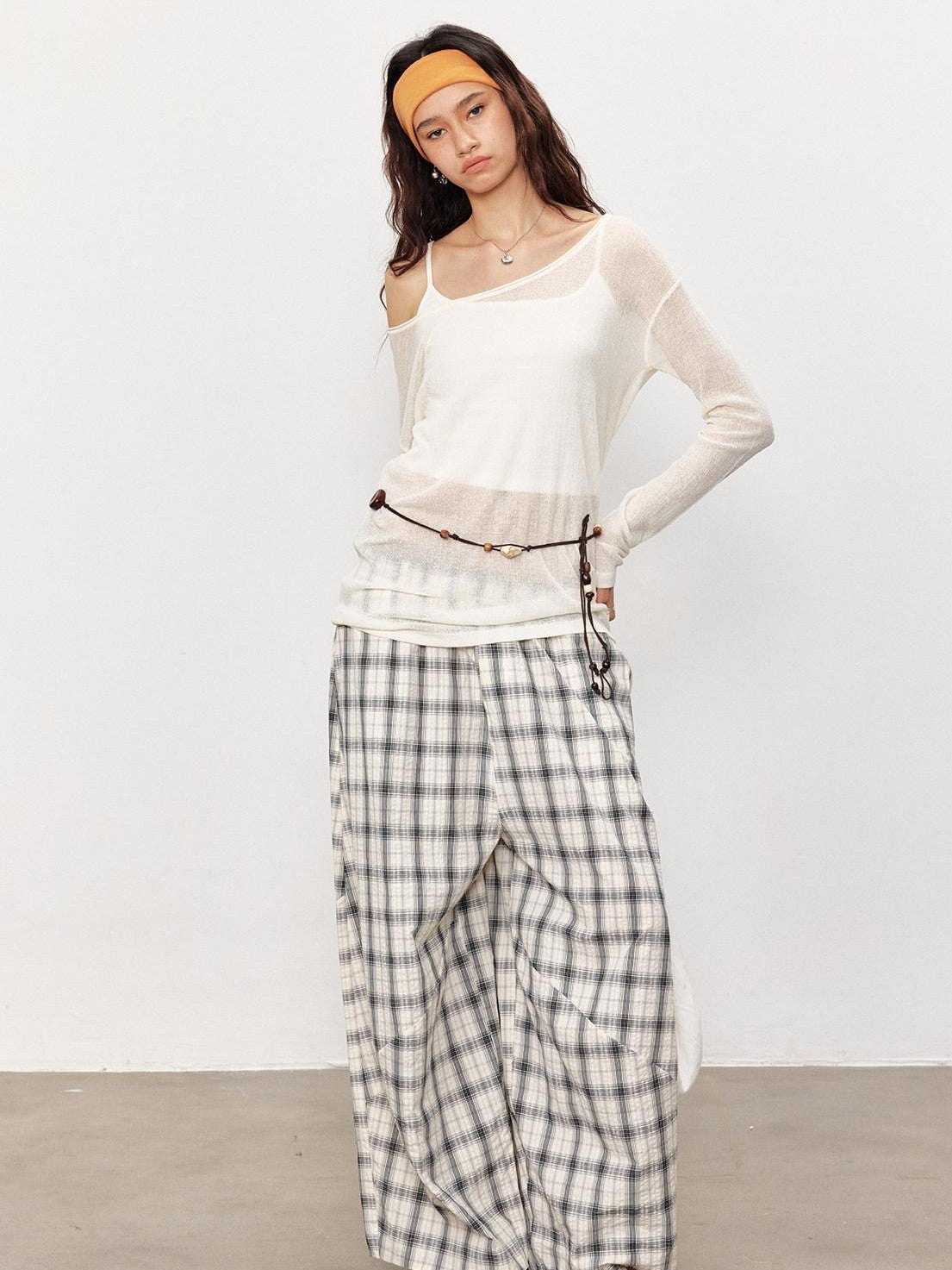 STRIKE A POSE Sheer Spliced Loose Women&