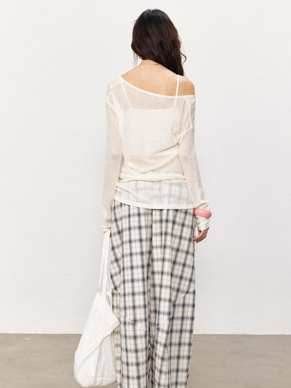 STRIKE A POSE Sheer Spliced Loose Women&