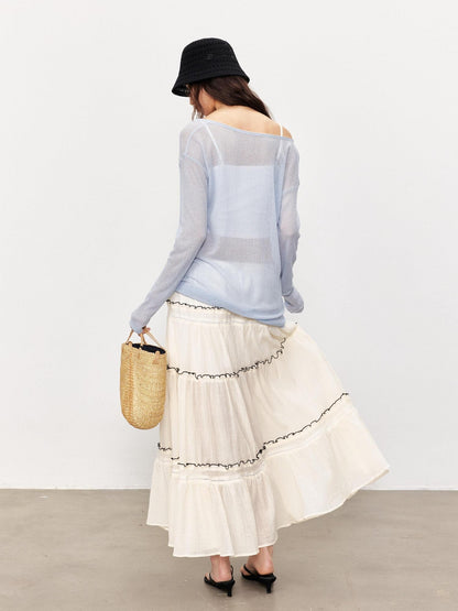 STRIKE A POSE Sheer Spliced Loose Women&