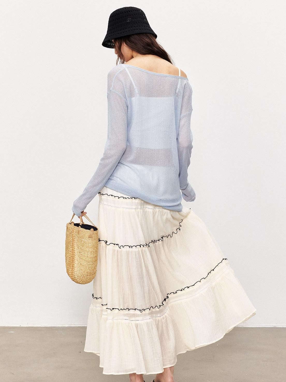 STRIKE A POSE Sheer Spliced Loose Women&