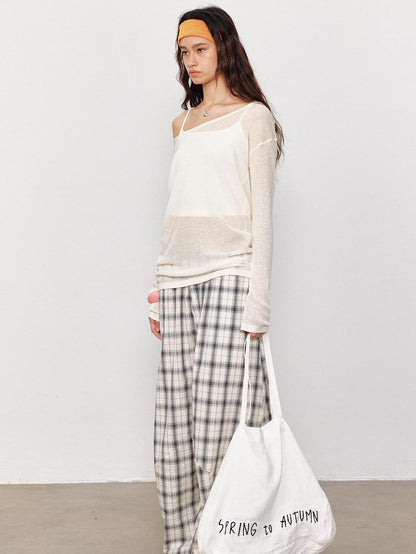 STRIKE A POSE Sheer Spliced Loose Women&