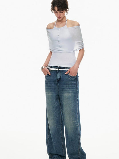 STRIKE A POSE Slim Fit Twist Knot Low Round Neck Cape Two Piece Women&