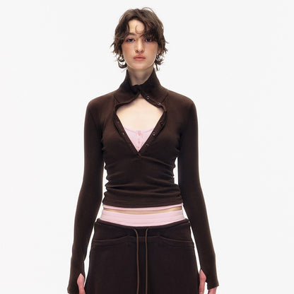 STRIKE_A_POSE_Slim_Stretch_Polo_Long_Sleeve_Women&