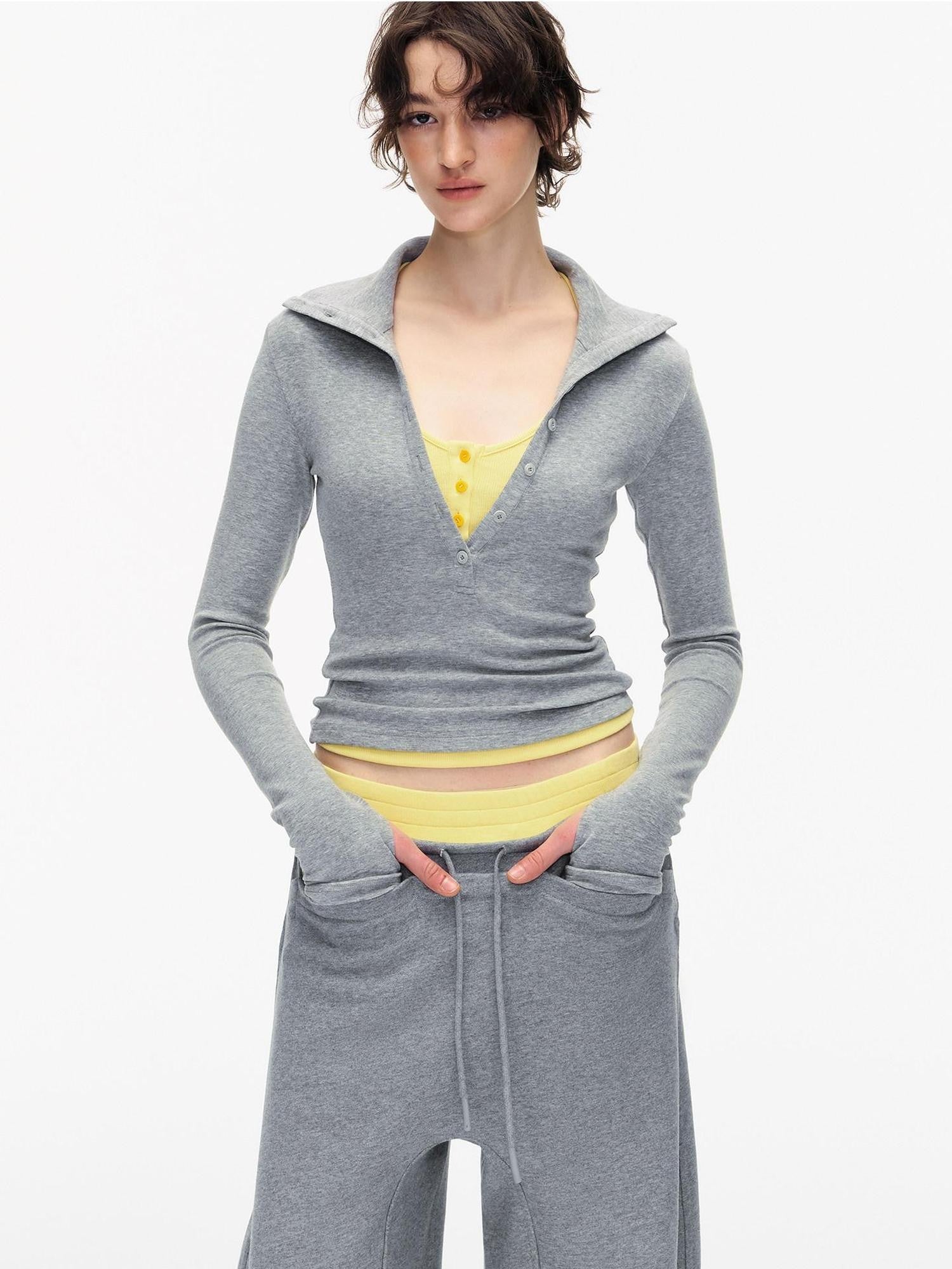 STRIKE A POSE Slim Stretch Polo Long Sleeve Women&