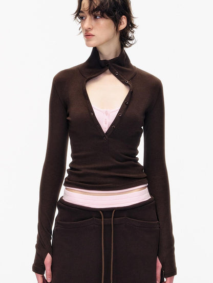STRIKE A POSE Slim Stretch Polo Long Sleeve Women&