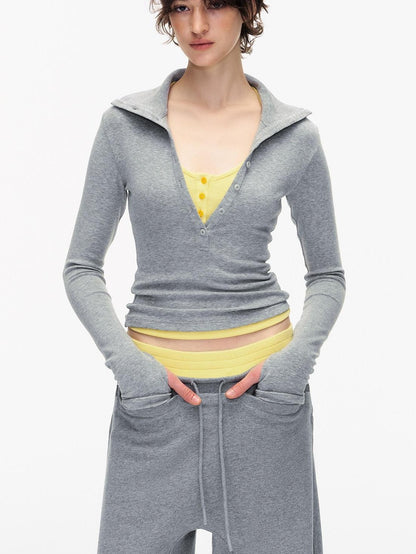 STRIKE A POSE Slim Stretch Polo Long Sleeve Women&
