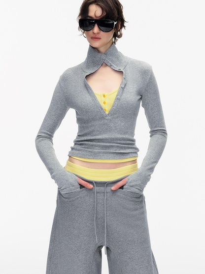 STRIKE A POSE Slim Stretch Polo Long Sleeve Women&
