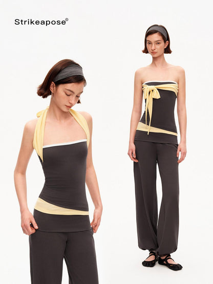 STRIKE A POSE Soft Touch Colorblock Bandeau Slim Straight Women&