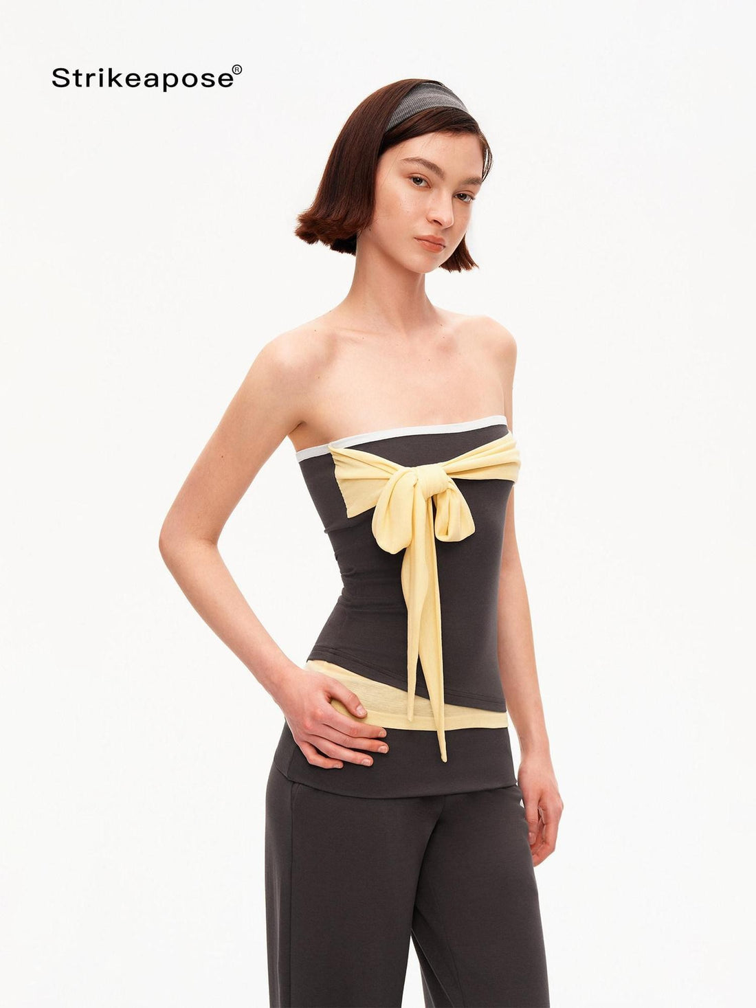 STRIKE A POSE Soft Touch Colorblock Bandeau Slim Straight Women&