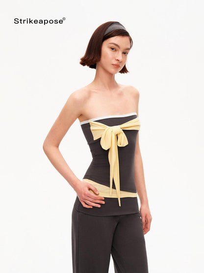 STRIKE A POSE Soft Touch Colorblock Bandeau Slim Straight Women&