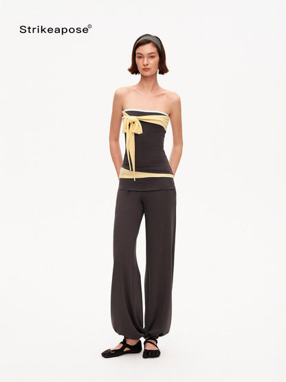 STRIKE A POSE Soft Touch Colorblock Bandeau Slim Straight Women&