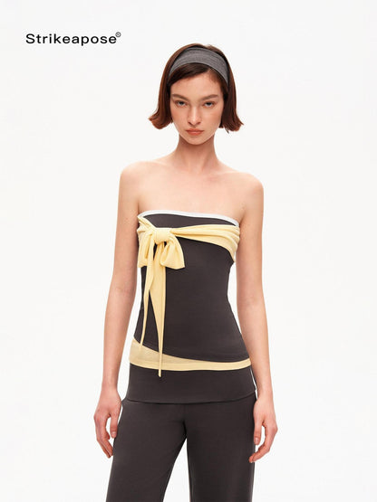 STRIKE A POSE Soft Touch Colorblock Bandeau Slim Straight Women&