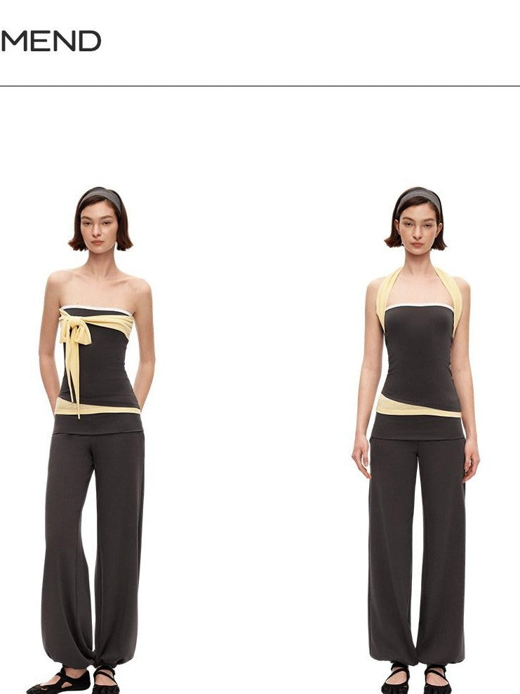 STRIKE A POSE Soft Touch Colorblock Bandeau Slim Straight Women&