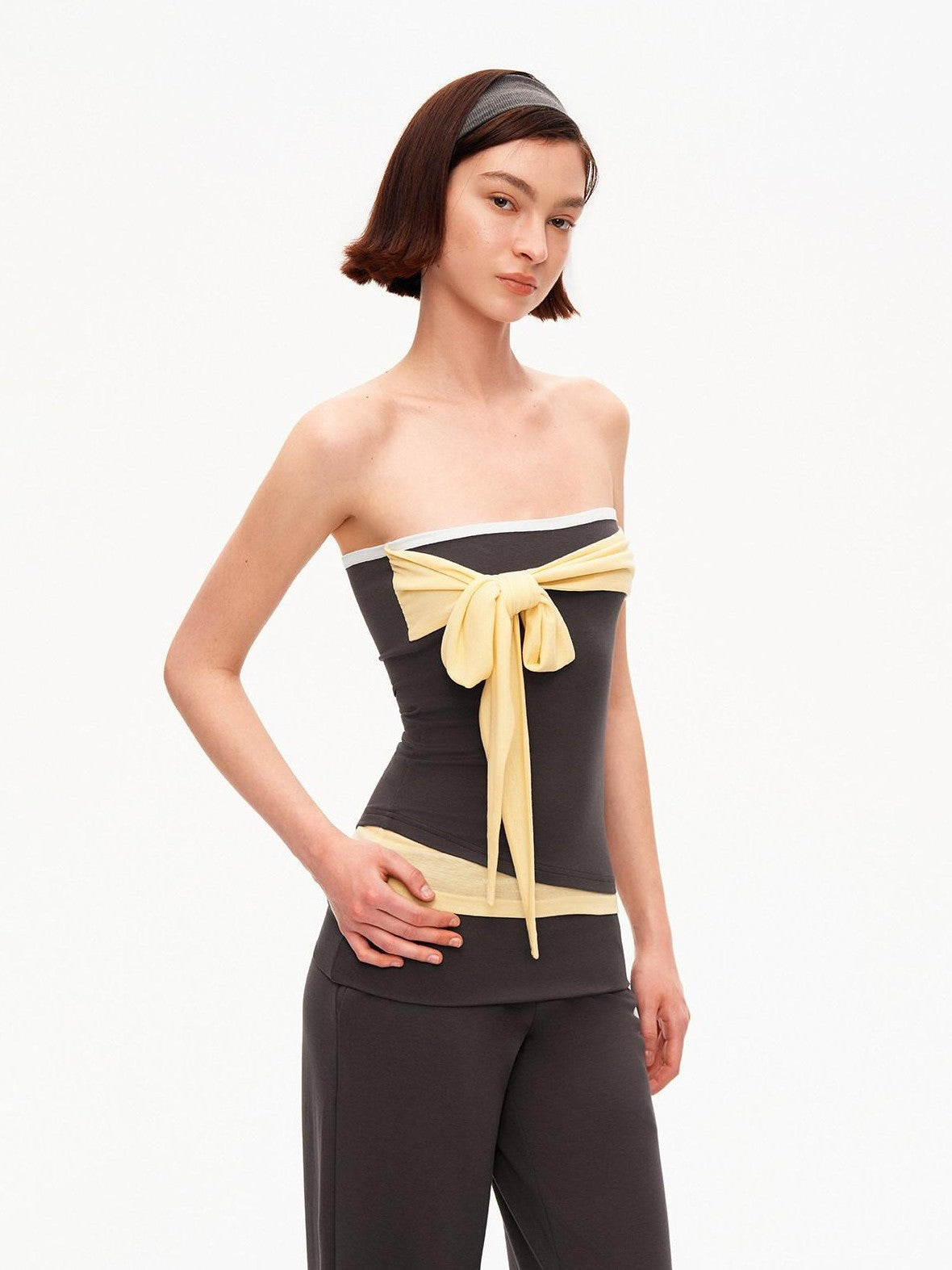 STRIKE A POSE Soft Touch Colorblock Bandeau Slim Straight Women&