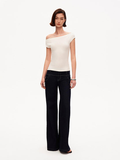 STRIKE A POSE Soft Wool Knit Asymmetrical Slim Women&