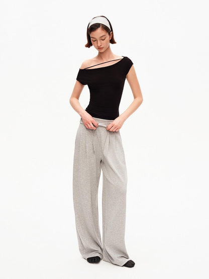 STRIKE A POSE Soft Wool Knit Asymmetrical Slim Women&