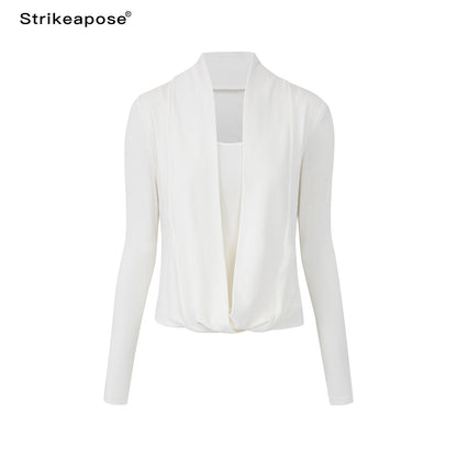 STRIKE_A_POSE_Solid_Color_Mock_Layered_Draped_Neck_Modal_Knit_Women&