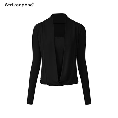 STRIKE_A_POSE_Solid_Color_Mock_Layered_Draped_Neck_Modal_Knit_Women&