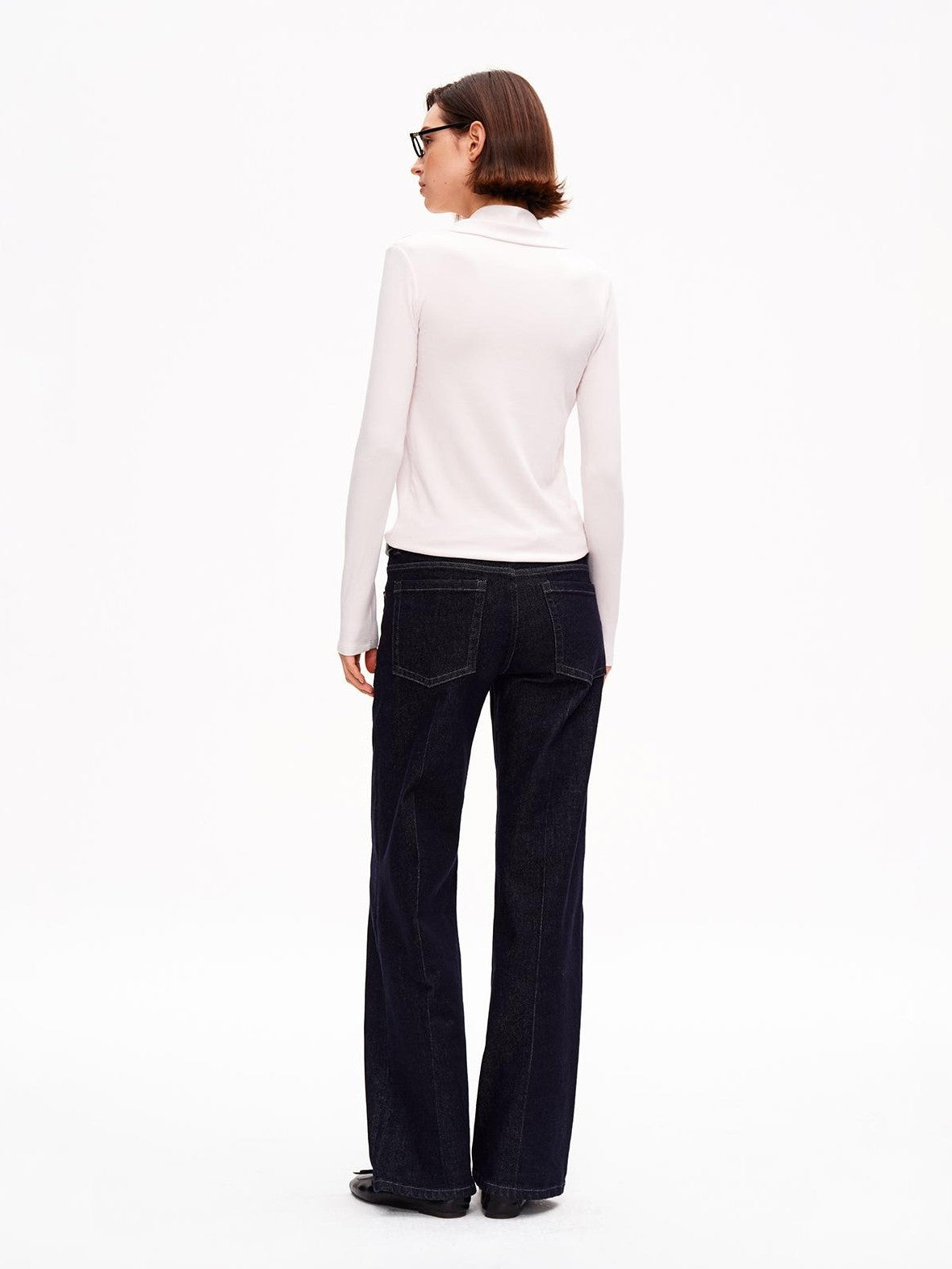 STRIKE A POSE Solid Color Mock Layered Draped Neck Modal Knit Women&